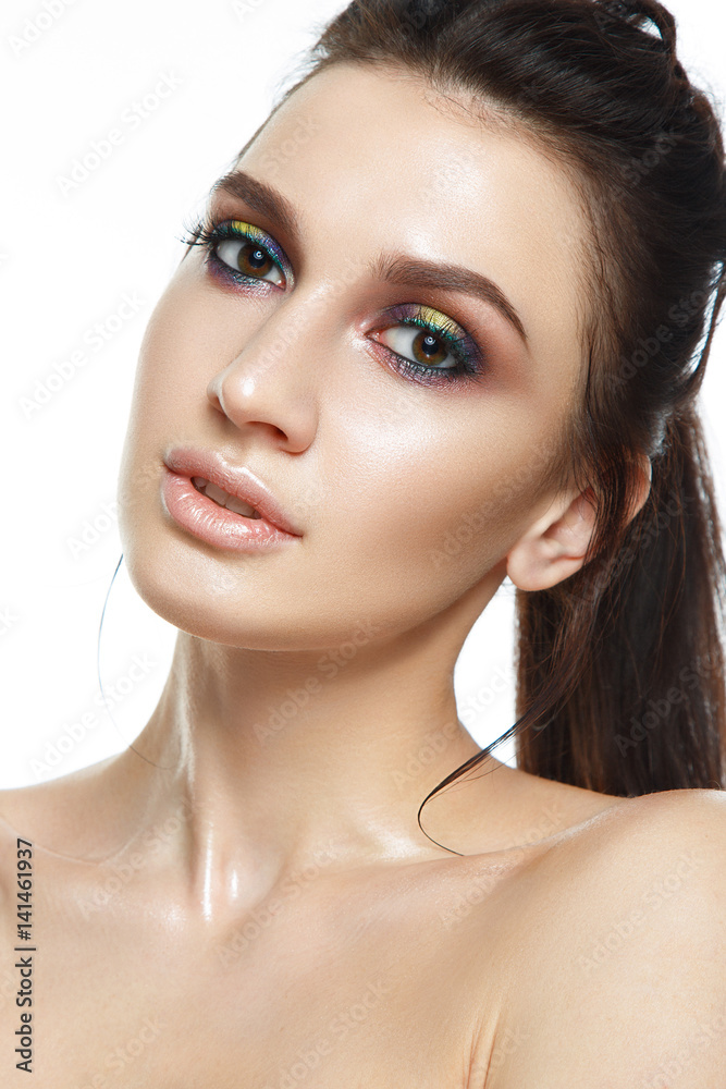 Beautiful woman portrait with glamour make up and clean skin. Beautiful woman portrait with glamour make up and clean skin.