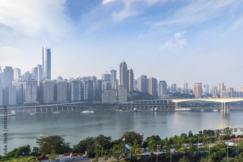 Naklejka premium modern panoramic skyline of chongqing，china