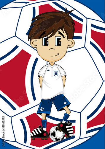 Cute Cartoon Soccer Football Boy