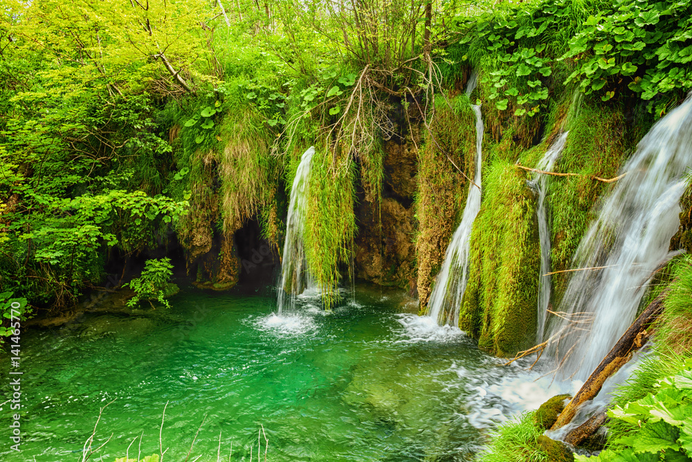 Naklejka premium Plitvice lakes park in Croatia