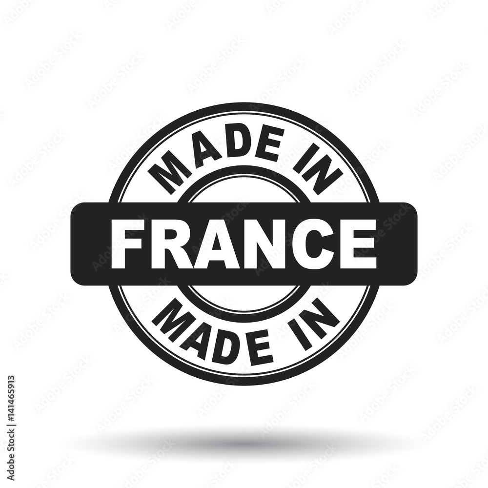 Made in France black stamp. Vector illustration on white background