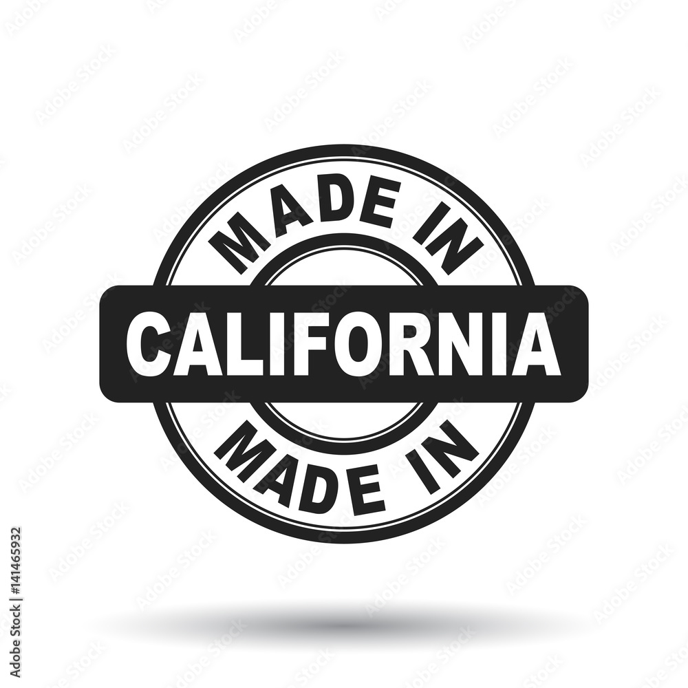Made in California black stamp. Vector illustration on white background