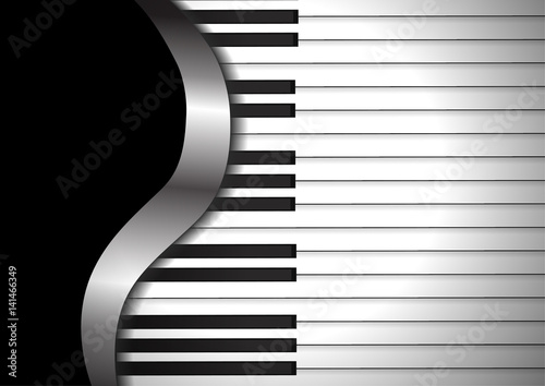 Vector : Piano keyboards on black background