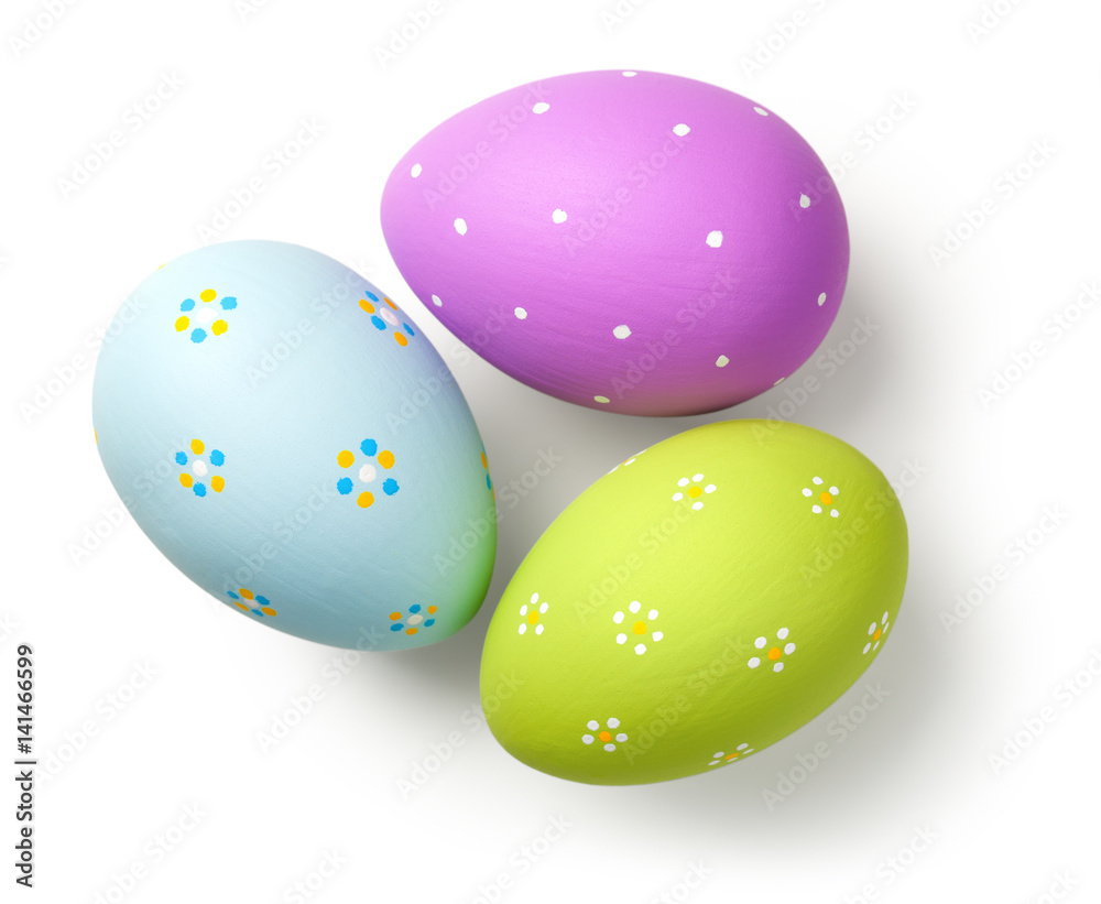 Easter Eggs on White.