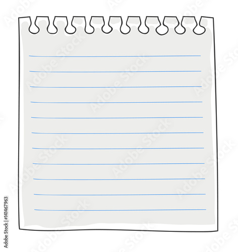 a paper of notebook hand drawn vector  art illustration