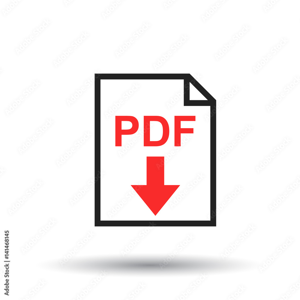 PDF icon on white background. Vector illustration. PDF icon on white background. Vector illustration.