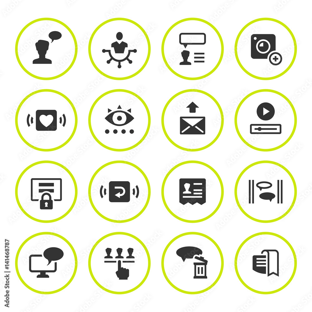 Set round icons of social network Set round icons of social network