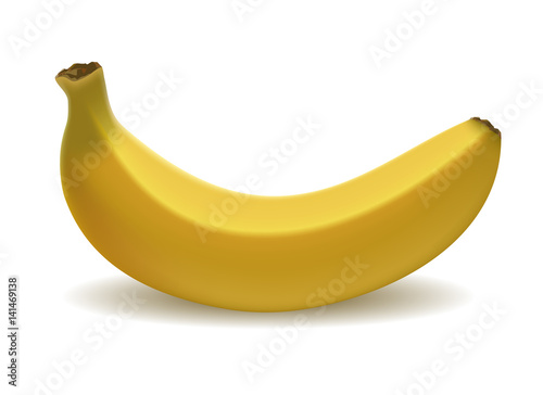 Vector yellow banana isolated on white background
