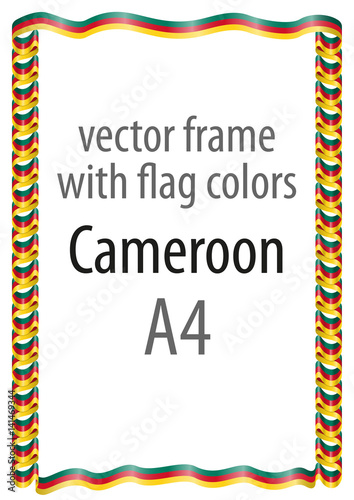 Frame and border of ribbon with the colors of the Cameroon flag