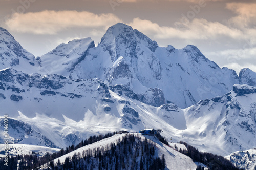 Quadro em tela Piz la Ila in Dolomites Mountains near La Villa, Alta Badia, Italy