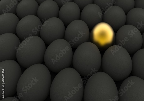 Easter background Golden and black eggs