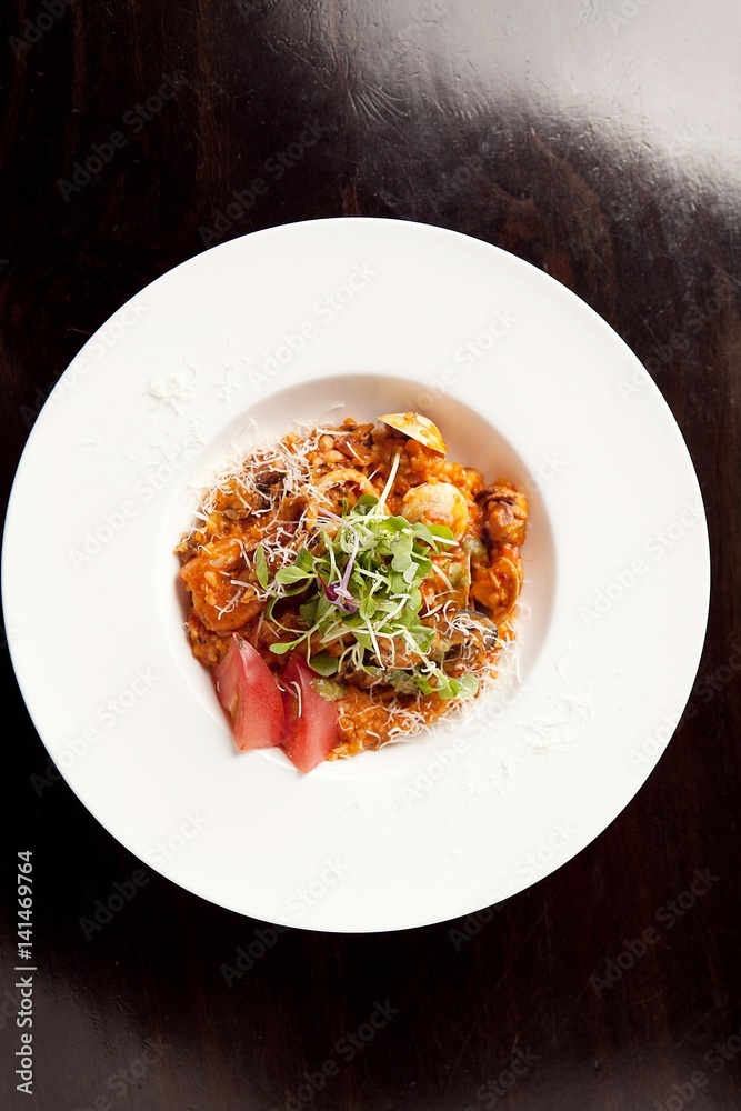 seafood tomato risotto