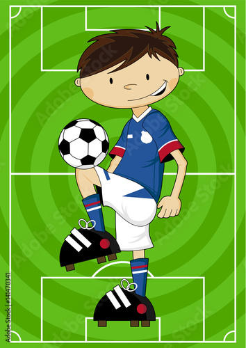 Cute Cartoon Soccer Football Boy