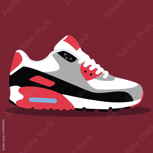 sport shoes icon fitness sneakers for training running shoe icon flat design . Fitness app icon