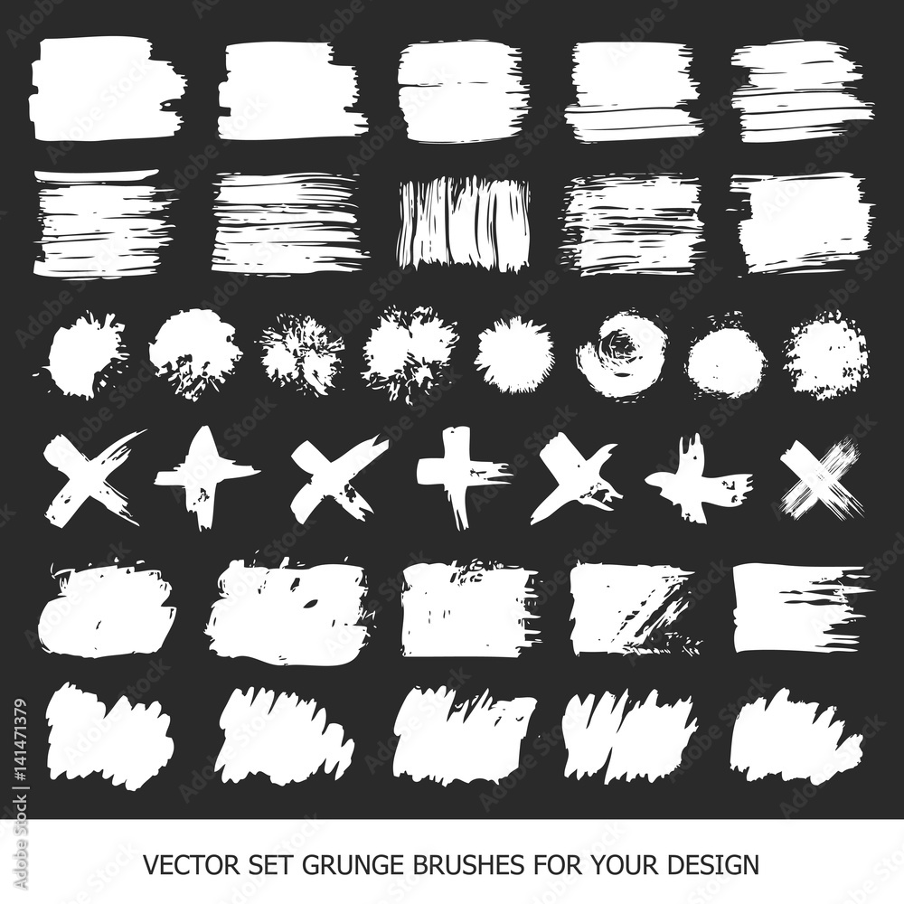 Fototapeta premium Collection of textures, grunge brushes, graphics, design element. Hand-drawn. Abstract background. Modernistic Art.