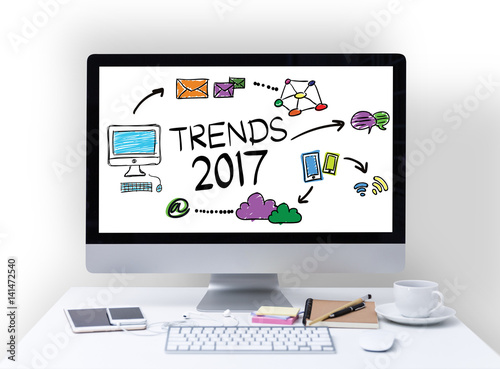 Trends 2017 concept on computer screen
