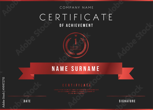 Vector Certificate Template Design with Luxury Best Company Award