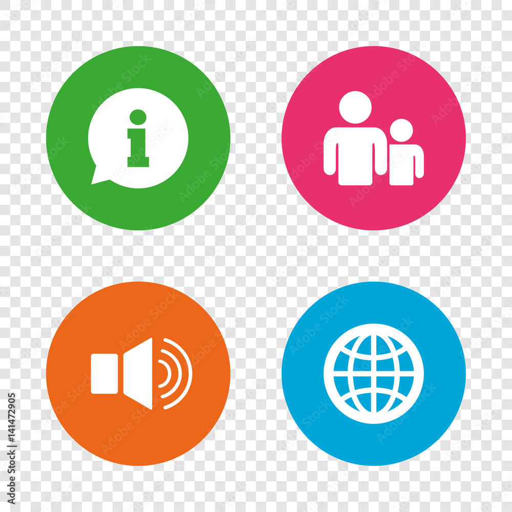 Information sign and group. Communication icons. Information sign and group. Communication icons.