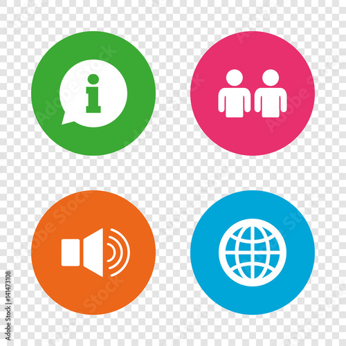 Information sign and group. Communication icons.