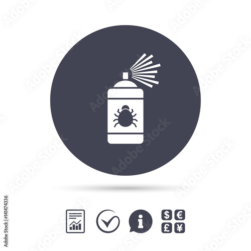 Bug disinfection sign icon. Fumigation symbol.