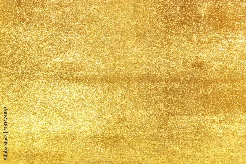 Fototapeta premium Shiny yellow leaf gold foil texture