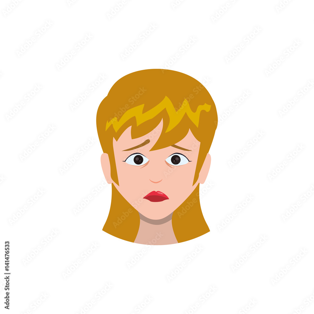 Concerned cartoon face icon vector illustration graphic design Concerned cartoon face icon vector illustration graphic design