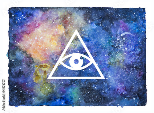 Space watercolor illustration