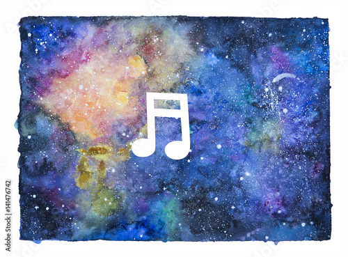 Space watercolor illustration