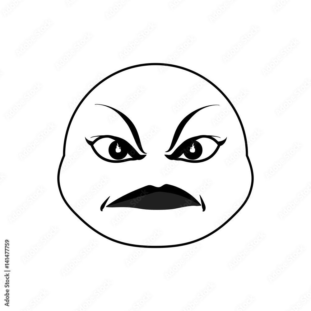Angry cartoon face icon vector illustration graphic design