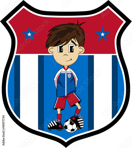 Cute Cartoon Soccer Football Player