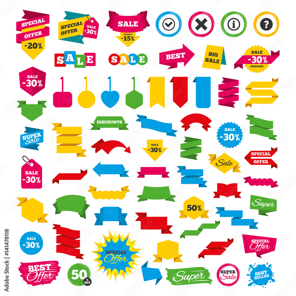 Naklejka premium Information icons. Question FAQ symbol.