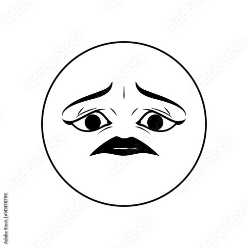 Sad cartoon face icon vector illustration graphic design