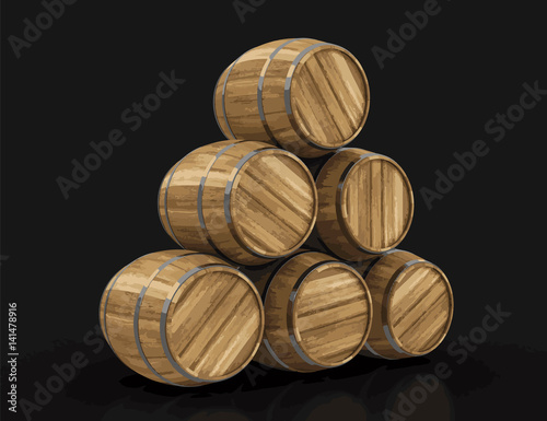 wine barrel. Image with clipping path