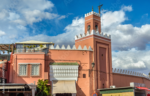 Building on Jamaa el Fna Square in Marrakesh, Morocco photo