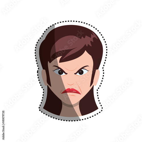 Angry cartoon face icon vector illustration graphic design