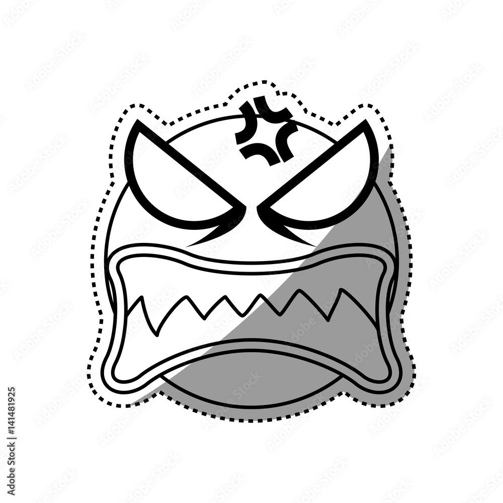 Angry cartoon face icon vector illustration graphic design Stock Vector |  Adobe Stock
