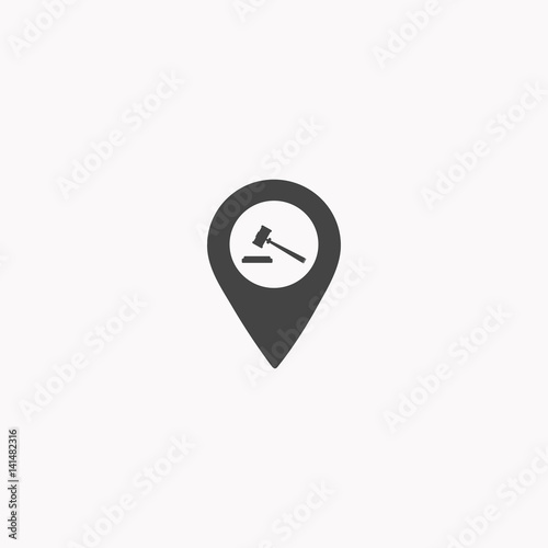 court law icon map pin