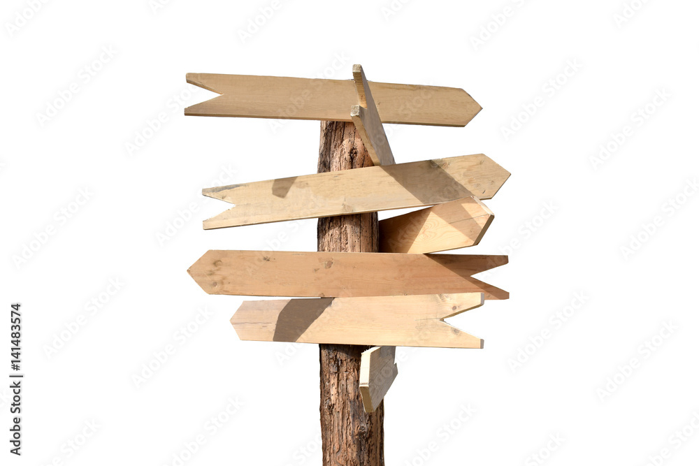 Wooden direction signs Wooden direction signs