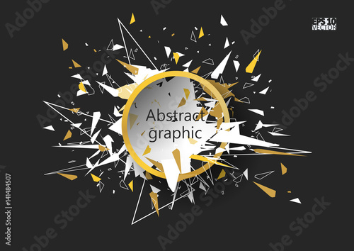 Graphic illustration with geometric pattern.