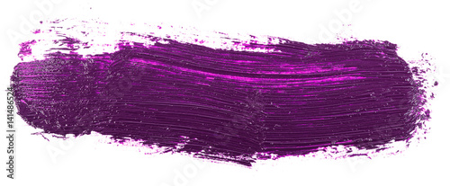 Smear of violet paint isolated on white background