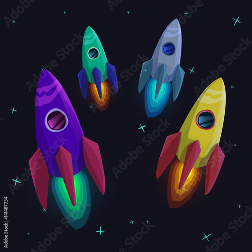 Rocket set.Vector illustration