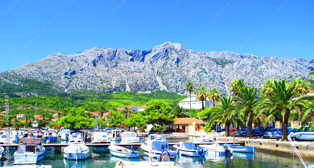 Fototapeta premium Orebic, touristic destination on Peljesac peninsula on Adriatic sea, Croatia