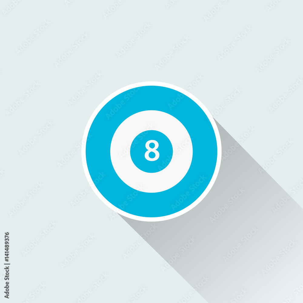 flat billiard ball icon