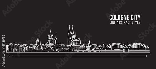 Fotografia Cityscape Building Line art Vector Illustration design - Cologne city