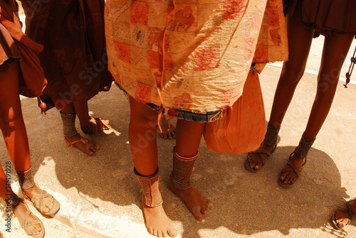 african girls wearing the foot bracelets © Olha