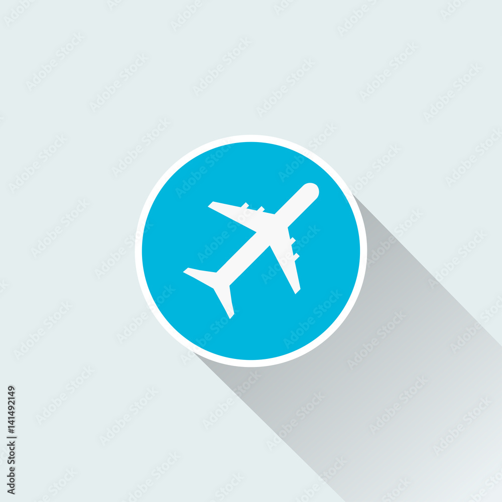 flat plane sign icon