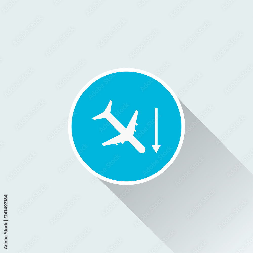 flat plane sign icon