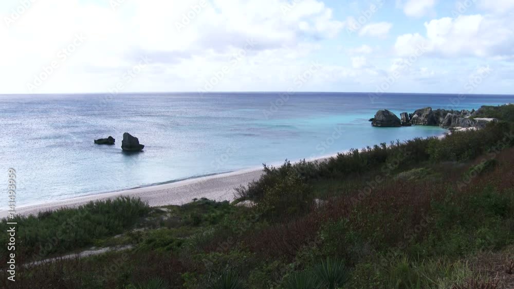 Empty peaceful beach with blue clean waters in Bermuda. Empty peaceful beach with blue clean waters in Bermuda.