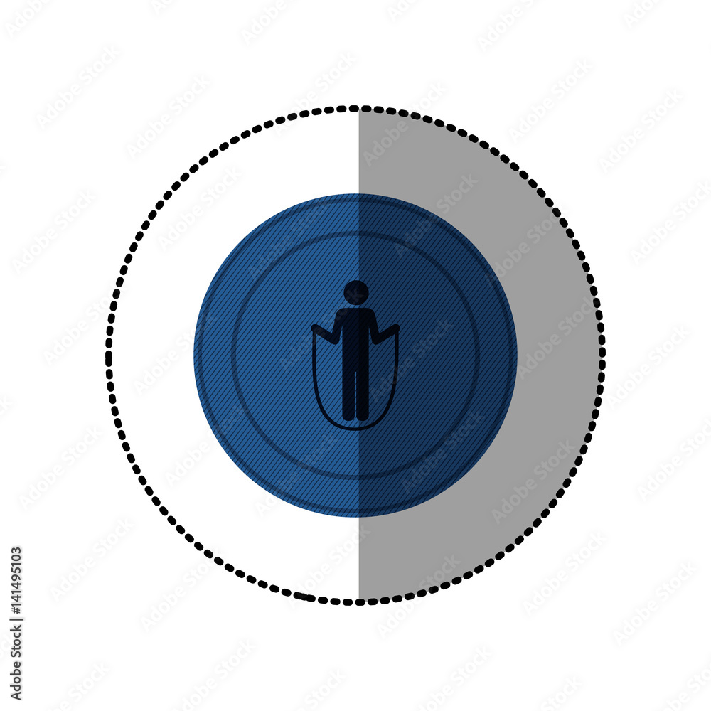 blue symbol person Jumping rope gym, vector illustration design blue symbol person Jumping rope gym, vector illustration design