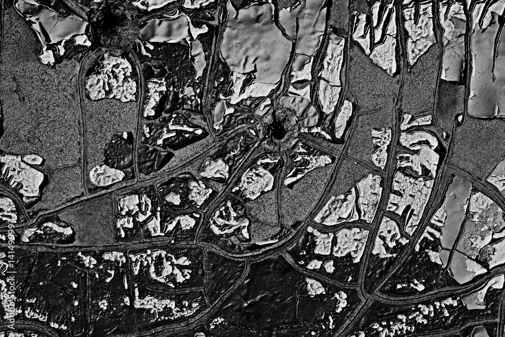 Fototapeta premium cracks old paint, black and white texture to overlay